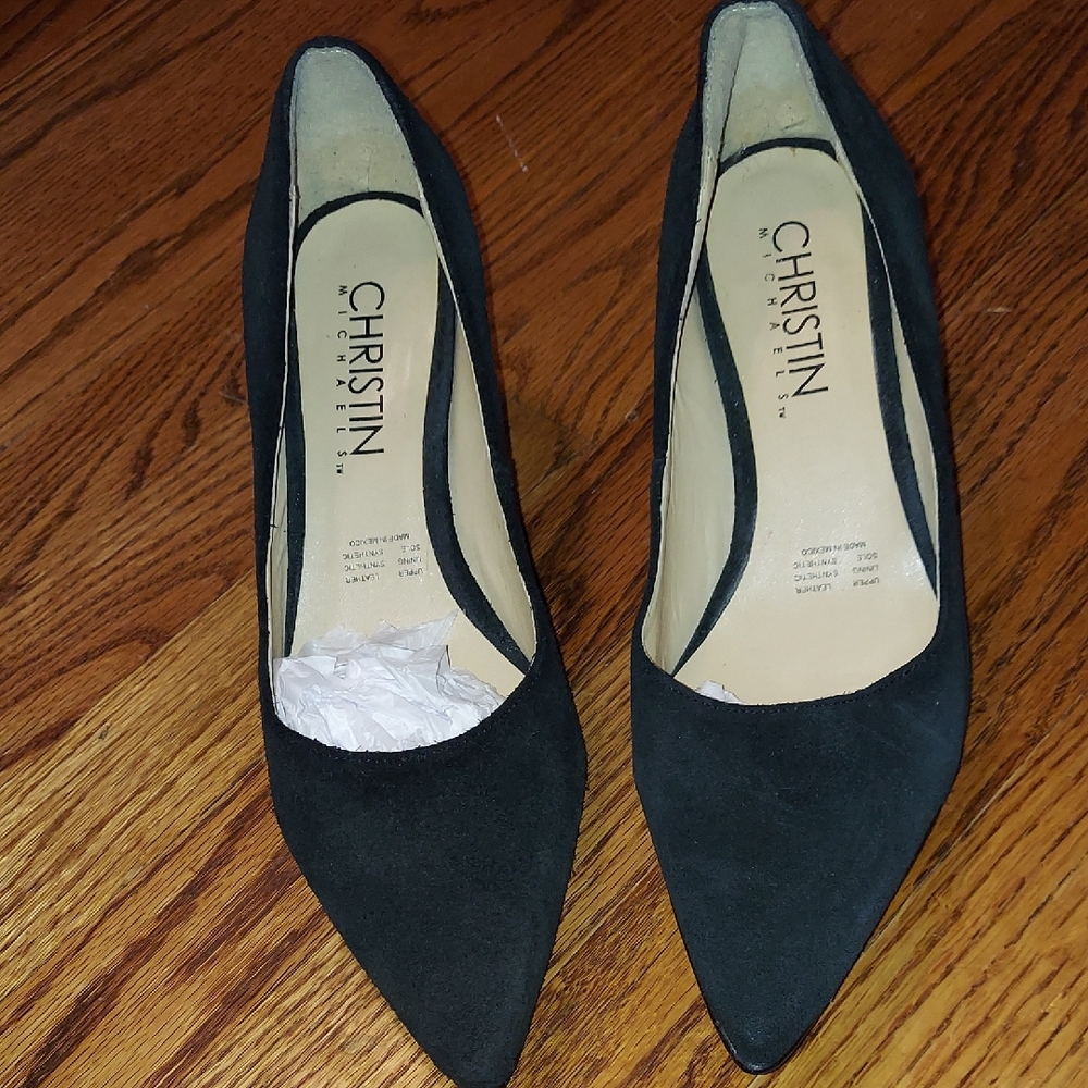 Christina Black Heels Elegant Suede Design